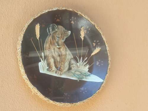 3D paper lion cub wall plate