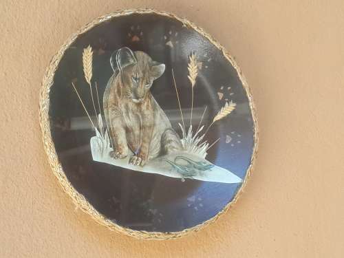 3D paper lion cub wall plate