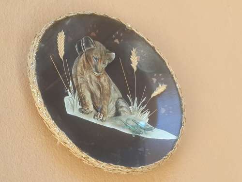 3D paper lion cub wall plate