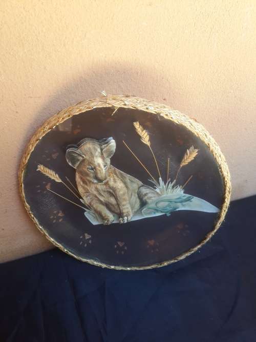 3D paper lion cub wall plate