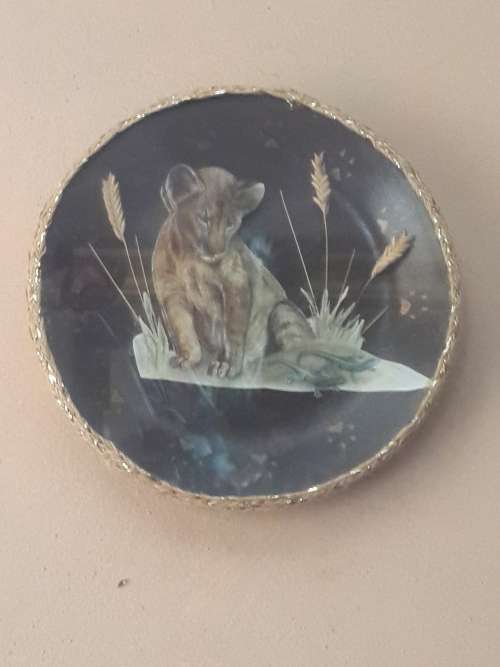 3D paper lion cub wall plate