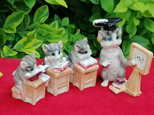 Small Cat School Ornaments