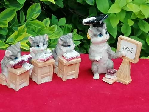 Small Cat School Ornaments