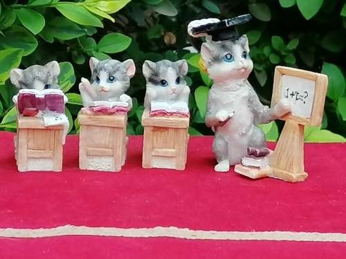 Small Cat School Ornaments
