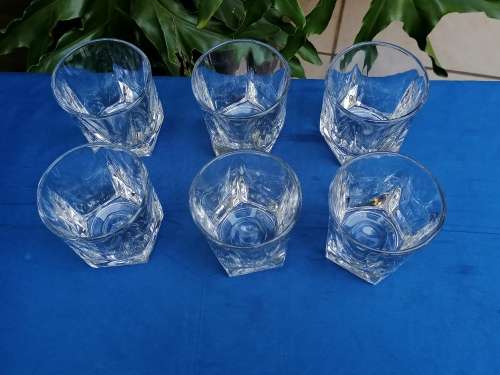 6 Libbey Duratuff glasses in wood box