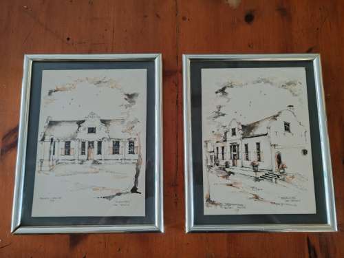 2 Lovely Cape Dutch house drawings