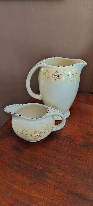 Beautiful Burleigh ware Art Deco Balmoral Pattern Jug and Creamer