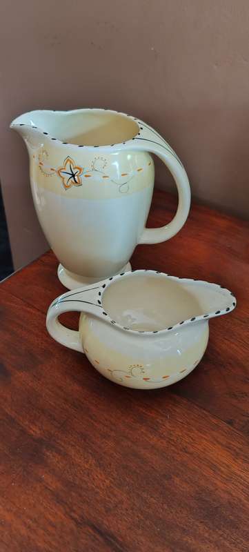 Beautiful Burleigh ware Art Deco Balmoral Pattern Jug and Creamer