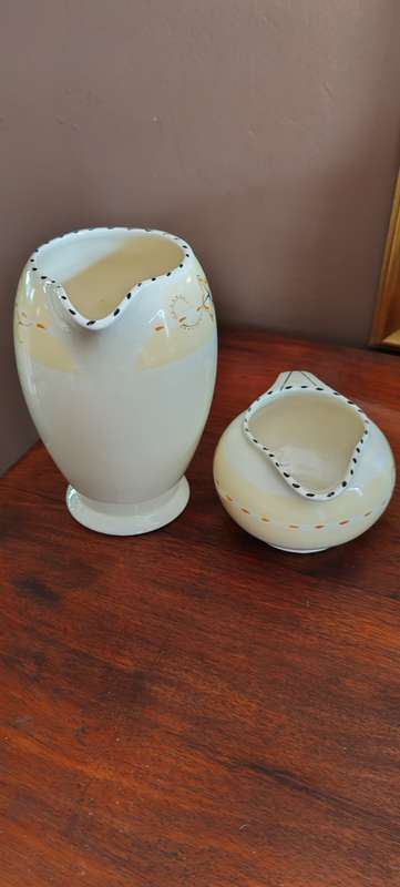 Beautiful Burleigh ware Art Deco Balmoral Pattern Jug and Creamer