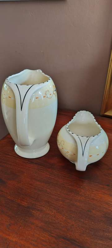 Beautiful Burleigh ware Art Deco Balmoral Pattern Jug and Creamer