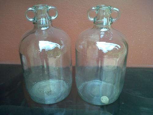 2 LARGE OLD EMPTY WINE BOTTLES
