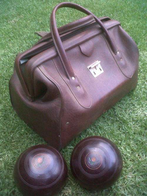 OLD BAG OF BOWLING BALLS