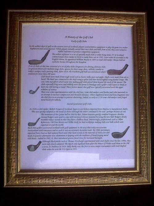 FRAMED " A HISTORY OF THE GOLF CLUB"