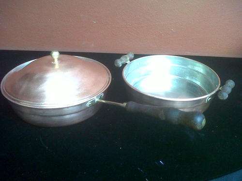 SET OF COPPER POTS