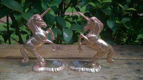 2 Brass unicorns