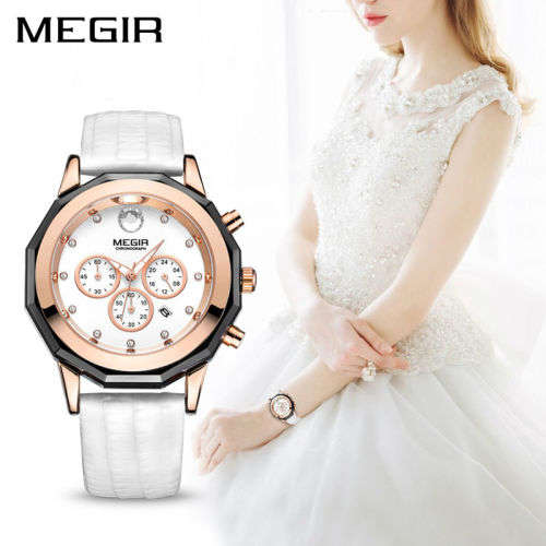 Megir Luxury Chronograph Wrist Watch Women