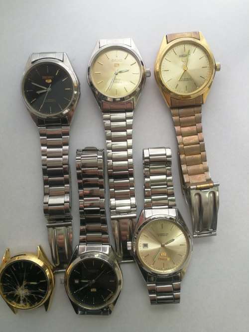 CRAZY R1 START! Vintage 70's Seiko 5 Automatic watches job lot. 17 Jewels!