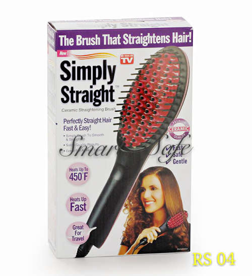 Simply Straight Ceramic Electric Digital Control Hair Straightener Brush