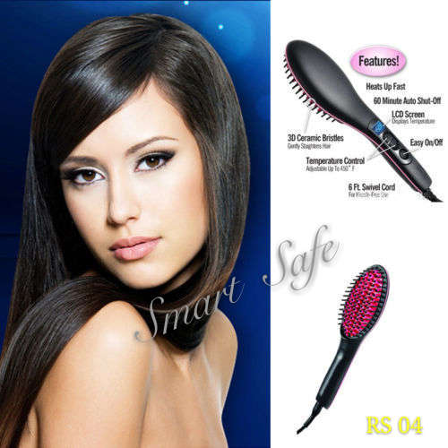 Simply Straight Ceramic Electric Digital Control Hair Straightener Brush