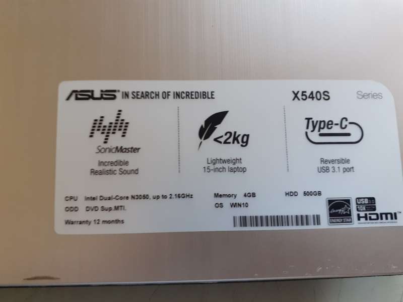 Asus X540S Laptop  **Please Read Specs