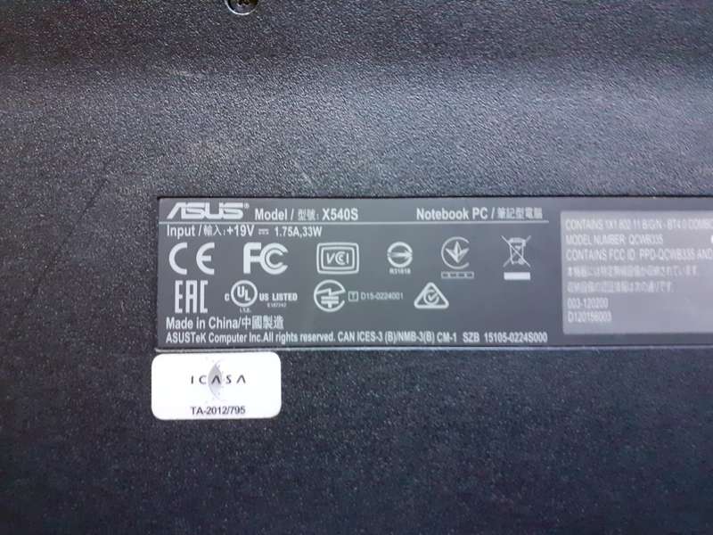 Asus X540S Laptop  **Please Read Specs