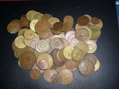 136 World coins for 1 bid