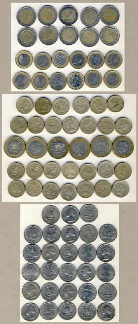 R470 in Pounds and R330 in Euros (R800 worth of current & spendable coins)