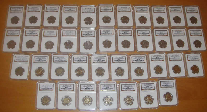 The ULTIMATE MANDELA R5 Collection! 39 different grades. Bid per Coin to take this Massive R5 Collec