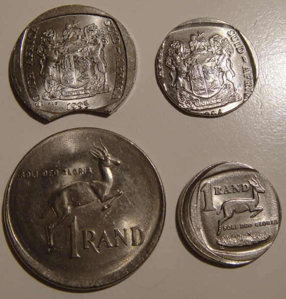 BID PER COIN: Small collection of four ERROR coins of the Republic of South Africa