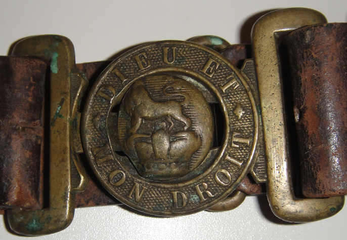 Original ANGLO-BOER WAR British Soldiers belt with front buckle (Dieu Et Mon Droit)