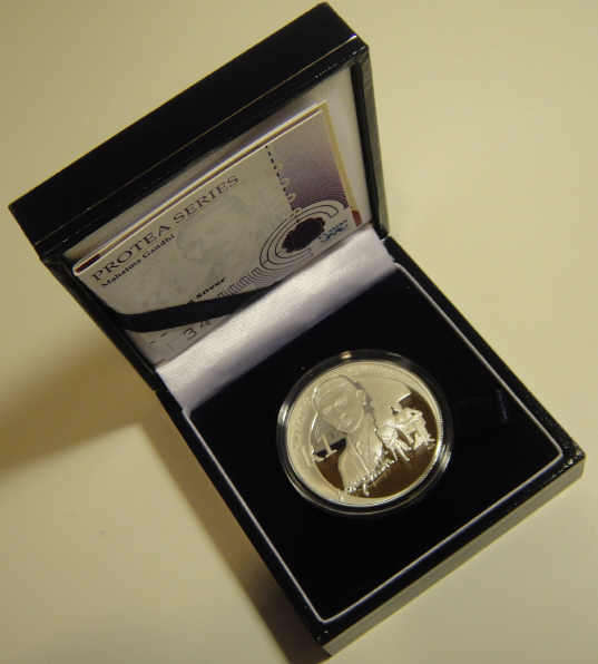 Sterling SILVER Proof PROTEA : 2008 : Ghandi