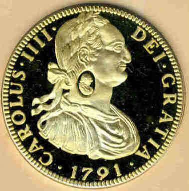 STERLING SILVER CROWN: Cape Heritage Collection : Spain Charles IV Mexican Dollar of 1791