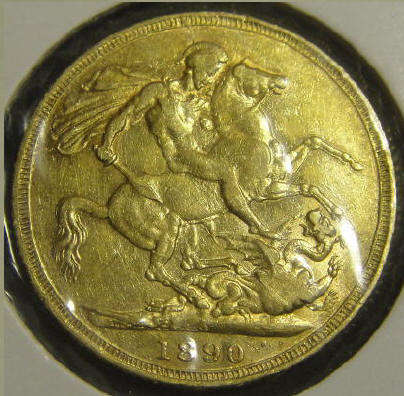 Australian (Perth) GOLD Full Sovereign of 1890 (Extremely Fine)