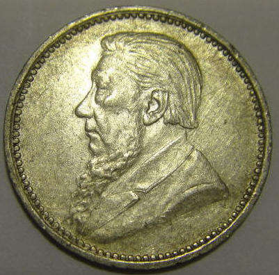Paul Kruger (Z.A.R.) Tickey (3d) of 1896 : almost MINT STATE