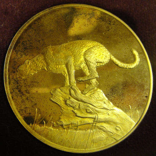 Wildlife Society of Southern Africa : Massive STERLING .925 SILVER MEDAL : The Cheetah