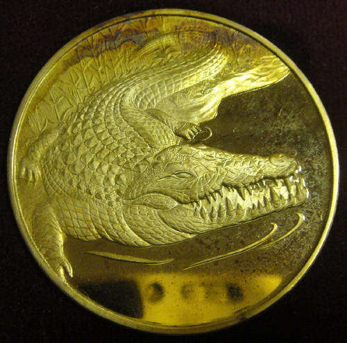 Wildlife Society of Southern Africa : Massive STERLING .925 SILVER MEDAL : The Crocodile