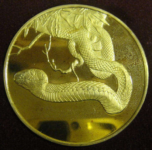 Wildlife Society of Southern Africa : Massive STERLING .925 SILVER MEDAL : The  Green Mamba