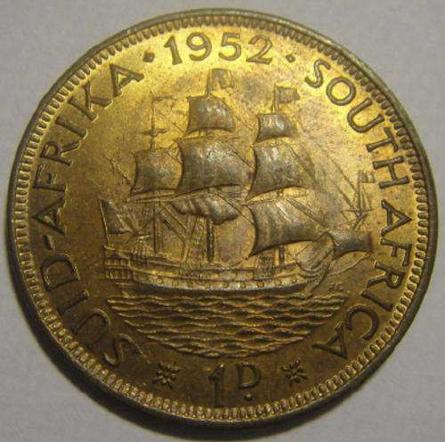 Union of South Africa : Penny (1d) of 1952 : UNCIRCULATED condition (MINT STATE)