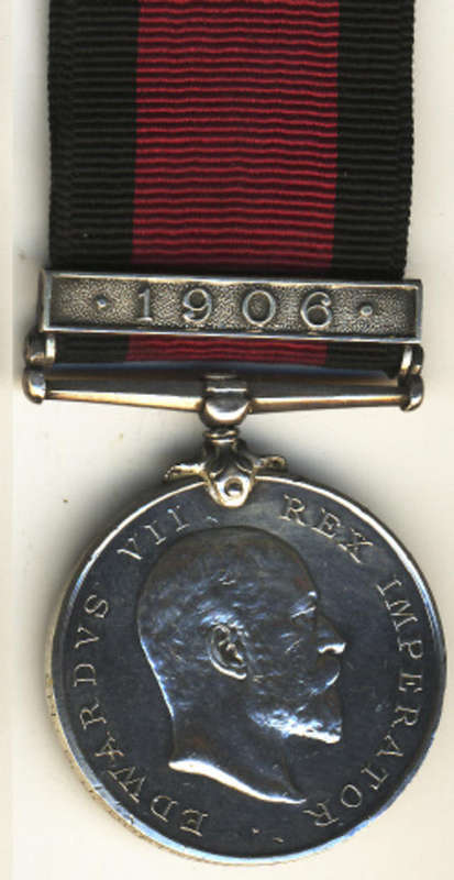 NATAL Rebellion Medal 1906 awarded to Cpl GJ Oosthuis Border Mtd Rifles