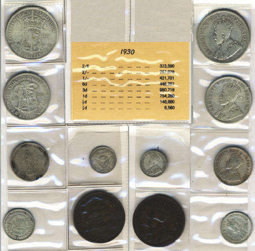 South African UNION Coin Set for the Year 1930