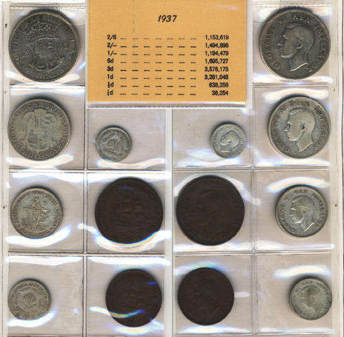 South African UNION Coin Set for the Year 1937