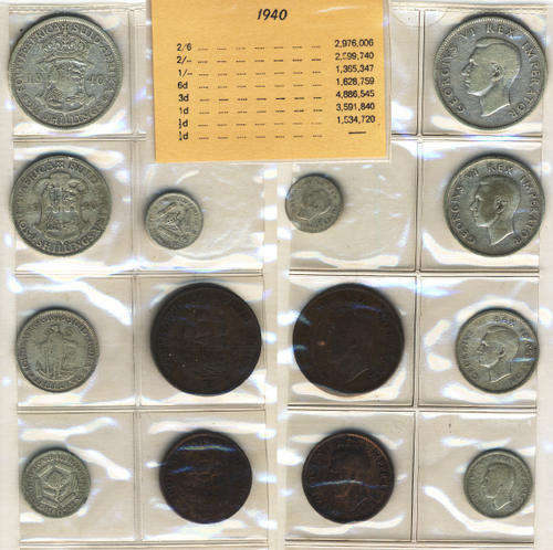 South African UNION Coin Set for the Year 1940