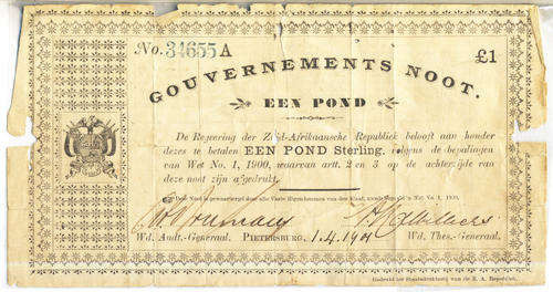 Z.A.R. (Pietersburg) Siege issue of Anglo Boer War : EEN POND : 1.4.1900