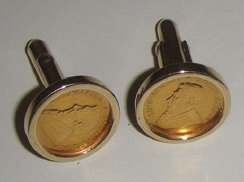 Pair of Tenth Ounce KRUGERRAND Gold Cufflinks