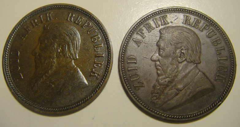 One bid takes BOTH First & Last dated Paul Kruger Z.A.R. Pennies (1892 & 1898)