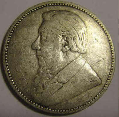 Paul Kruger (Z.A.R.) Silver Shilling (1/-) of 1892 (First year of issue)
