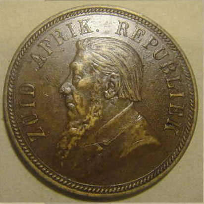 Paul Kruger (Z.A.R.) Penny of 1893 (XF/AU Details) SCARCE date 1893