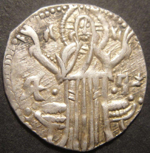 MEDIEVAL SILVER GROSSO of Venice (Ancient Hammered Silver Coin featuring Christ & St. Mark) : Coin 1