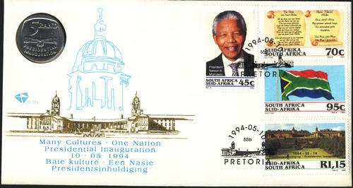 Nelson MANDELA Combo : First Day Covers and Inauguration R5