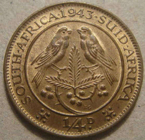 1943 Farthing (Quarter Penny)  : MINT STATE (Uncirculated)